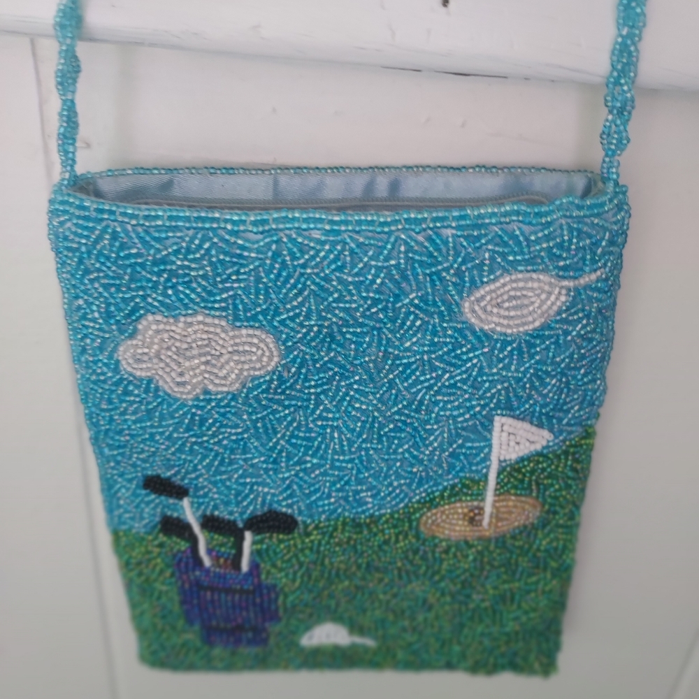 Beaded Golf themed handbag